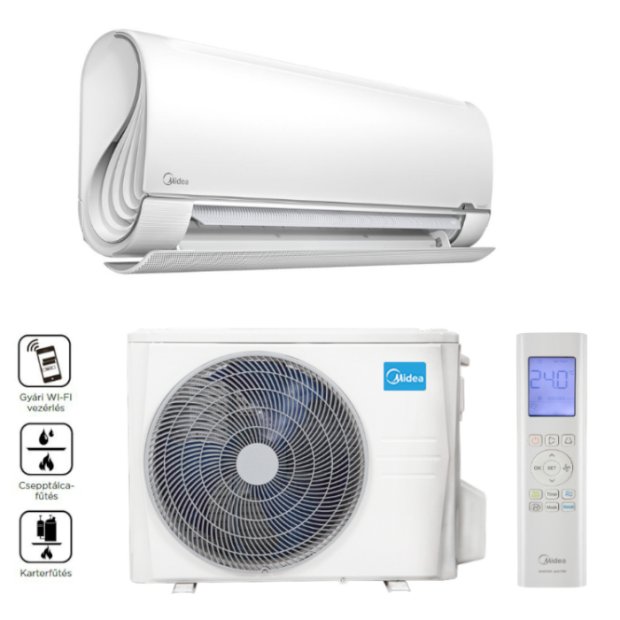 Midea MSF3-12-SP (MSFAAU-12HRFN8/MOX230-12HFN8-BR) Breezeless oldalfali split (3,5 kW) - Előrendelhető